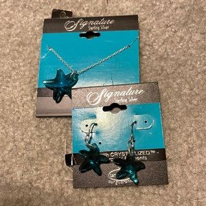 Earrings and pendant matching set made with Swarovski elements